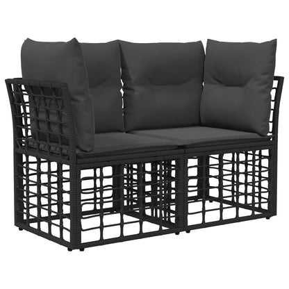 Set di divani da esterno 14 pcs Nero e Grigio scuro Poliestere | homemem39