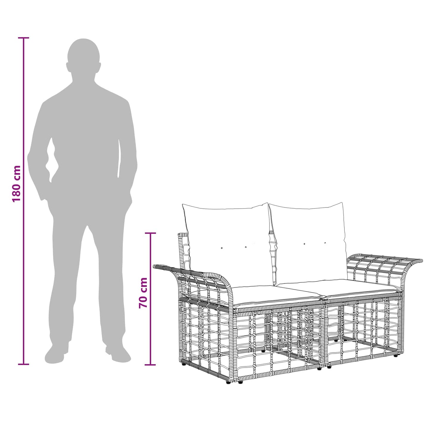 Set di divani da esterno 5 pcs Naturale e Bianco Crema | homemem39