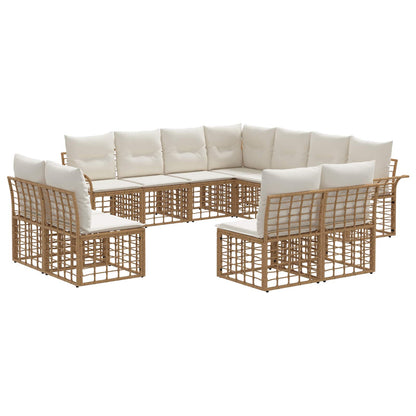 Set di divani da esterno 11 pcs Naturale e Bianco Crema | homemem39