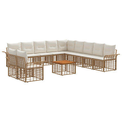 Set di divani da esterno 12 pcs Naturale e Bianco Crema | homemem39