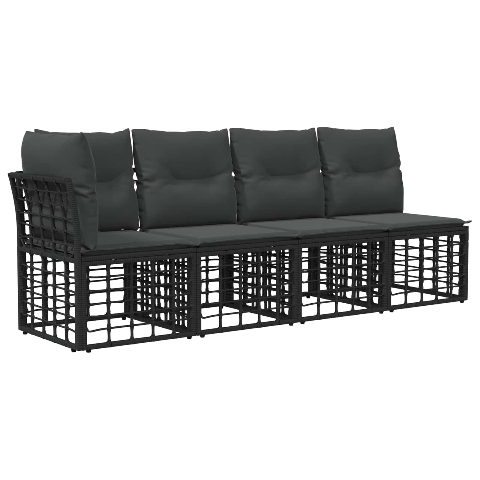 Set di divani da esterno 8 pcs Nero e Grigio scuro polyrattan | homemem39