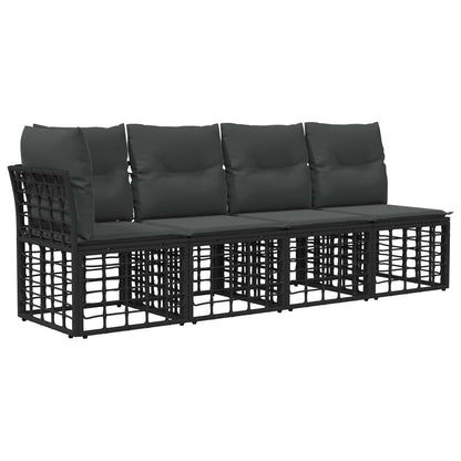 Set di divani da esterno 10 pcs Nero e Grigio scuro Poliestere | homemem39