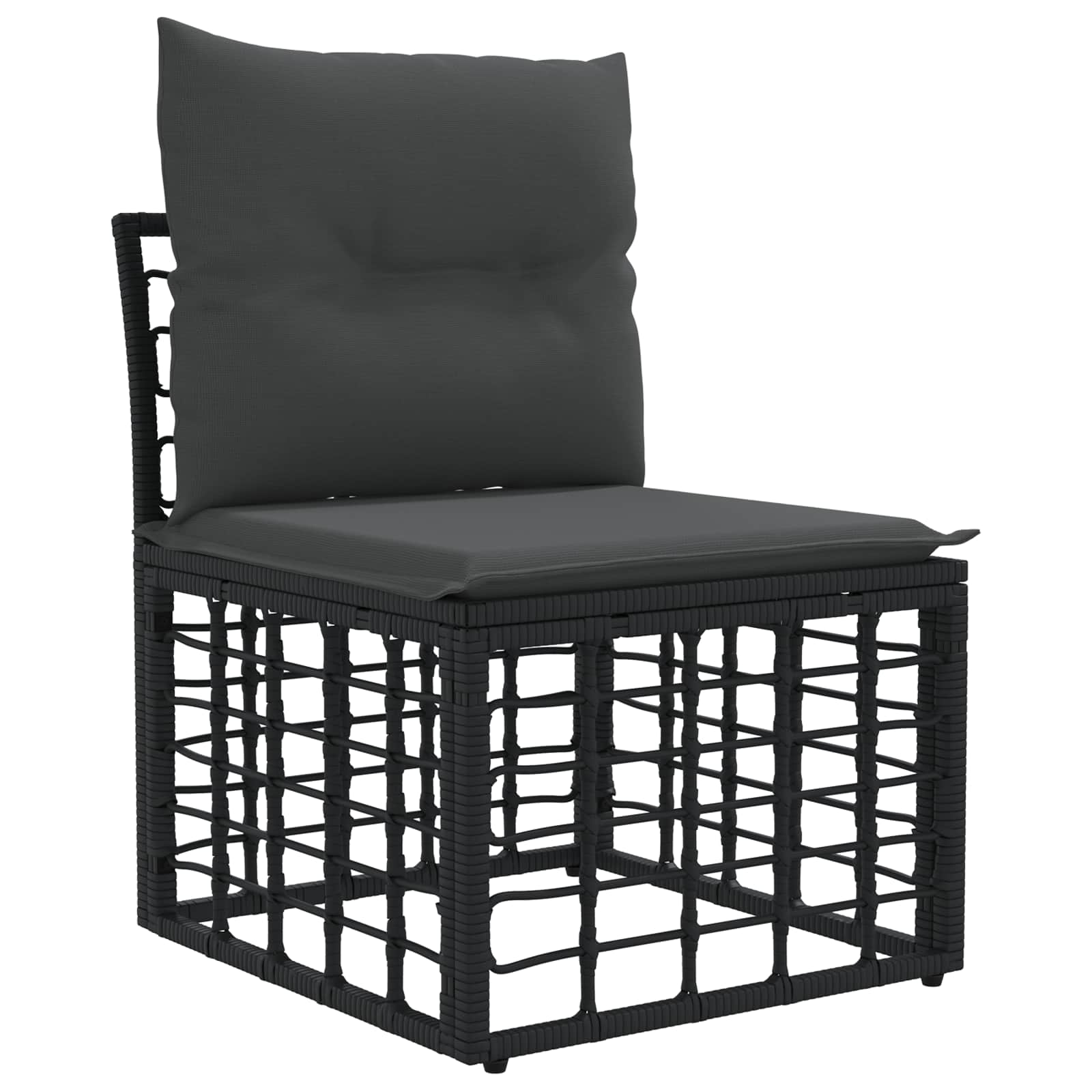 Set di divani da esterno 9 pcs Nero e Grigio scuro Poliestere | homemem39