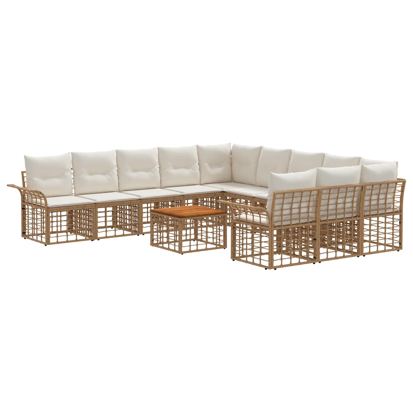 Set di divani da esterno 12 pcs Naturale e Bianco Crema | homemem39