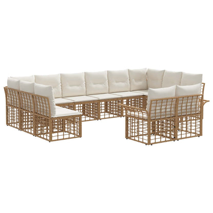 Set di divani da esterno 12 pcs Naturale e Bianco Crema | homemem39
