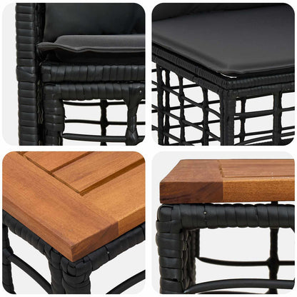 Set di divani da esterno 14 pcs Nero e Grigio scuro Poliestere | homemem39