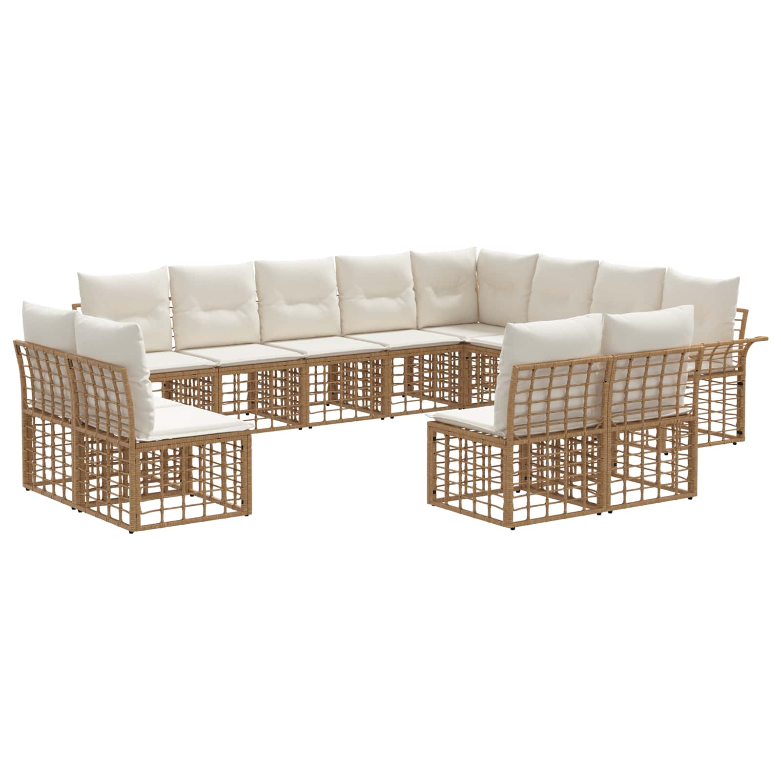 Set di divani da esterno 12 pcs Naturale e Bianco Crema | homemem39