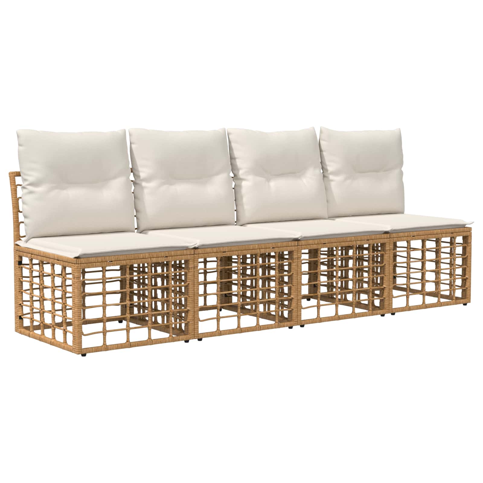 Set di divani da esterno 11 pcs Naturale e Bianco Crema | homemem39