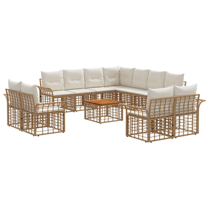 Set di divani da esterno 12 pcs Naturale e Bianco Crema | homemem39