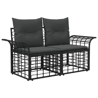 Set di divani da esterno 8 pcs Nero e Grigio scuro Poliestere | homemem39