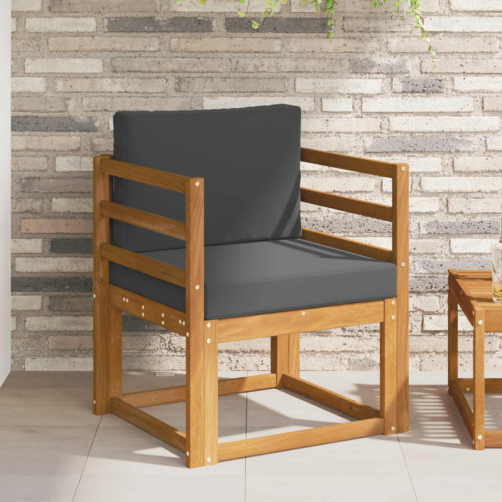 Divano da esterno Legno di Acacia Massello e Poliestere | homemem39