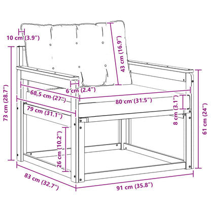 Set di divani da esterno Legno di Acacia Massello e Textilene | homemem39