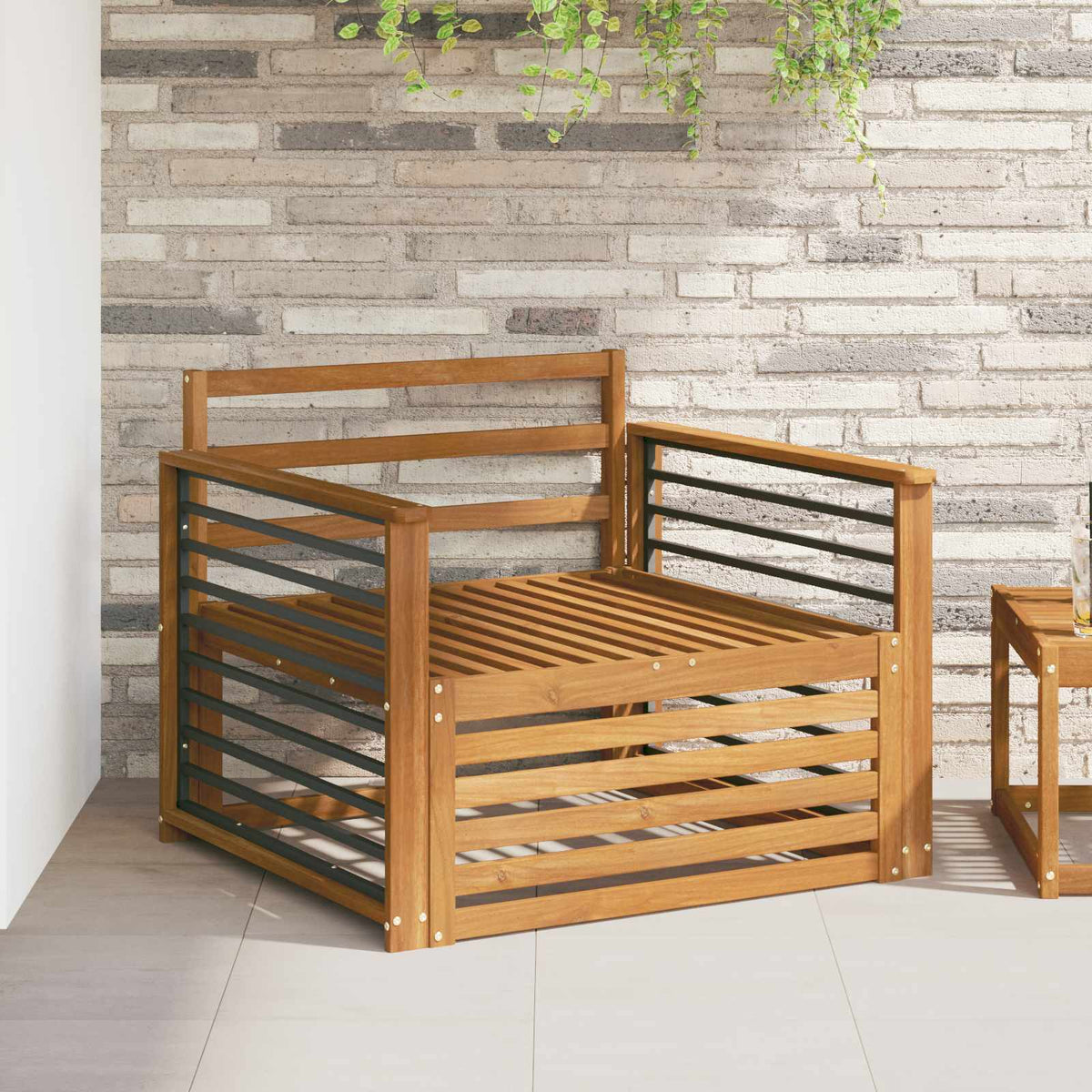 2 Pezzo Divano centrale per esterno Naturale 158 x 83 x 73 cm