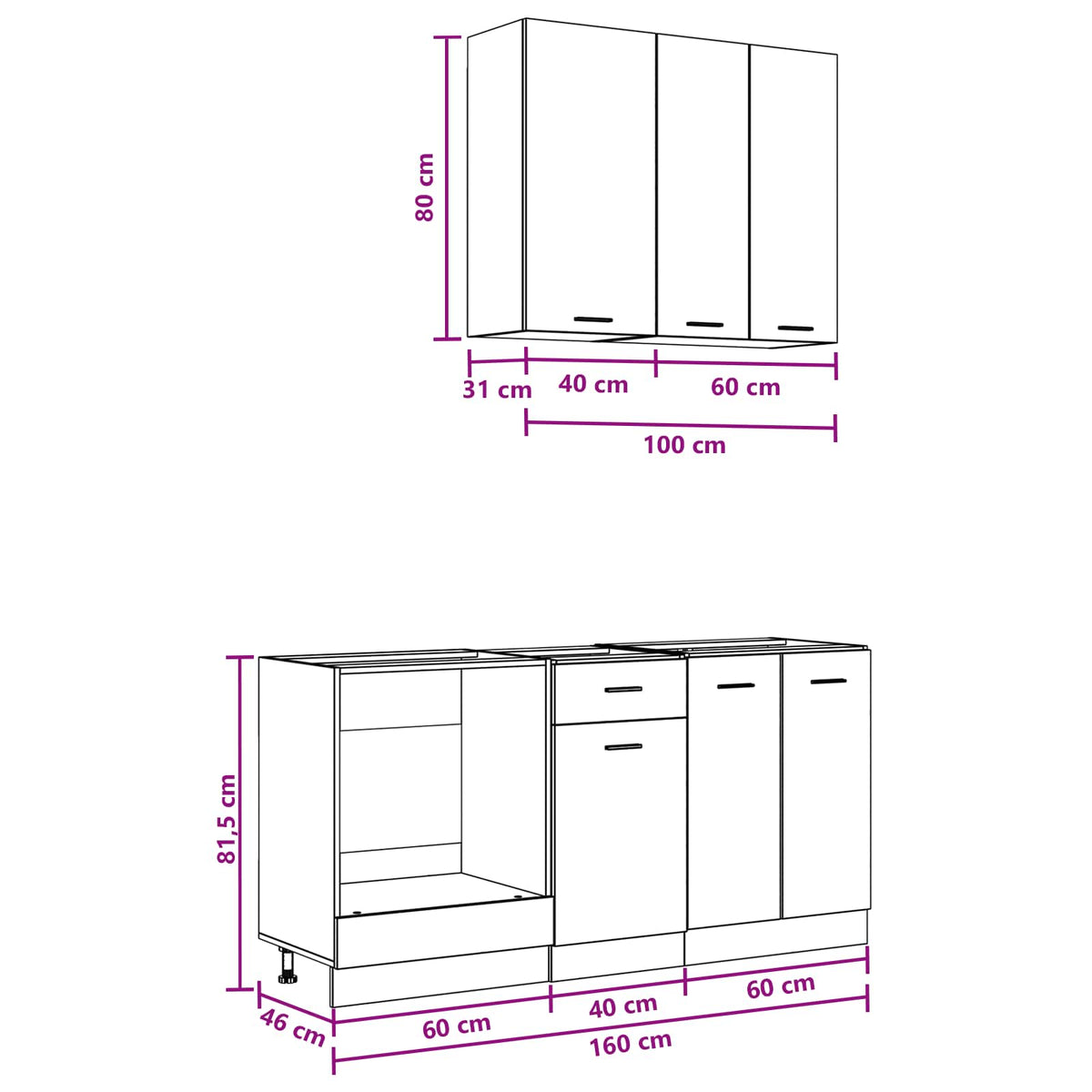 Unità Cucina LYON 5 pz Rovere Artigianale Legno ingegnerizzato | homemem39