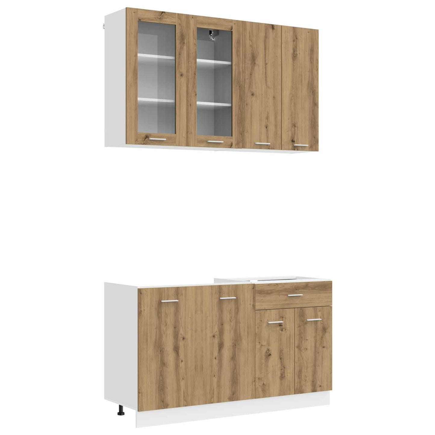 Unità Cucina LYON 4 pz Rovere Artigianale Legno ingegnerizzato | homemem39