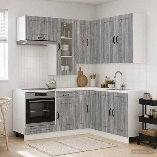 Unità Cucina KALMAR 8 pz Sonoma grigio Legno ingegnerizzato