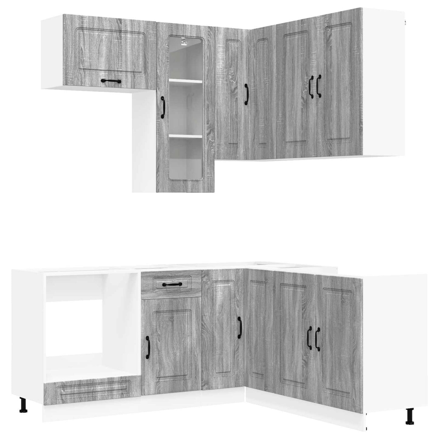 Unità Cucina KALMAR 8 pz Sonoma grigio Legno ingegnerizzato | homemem39