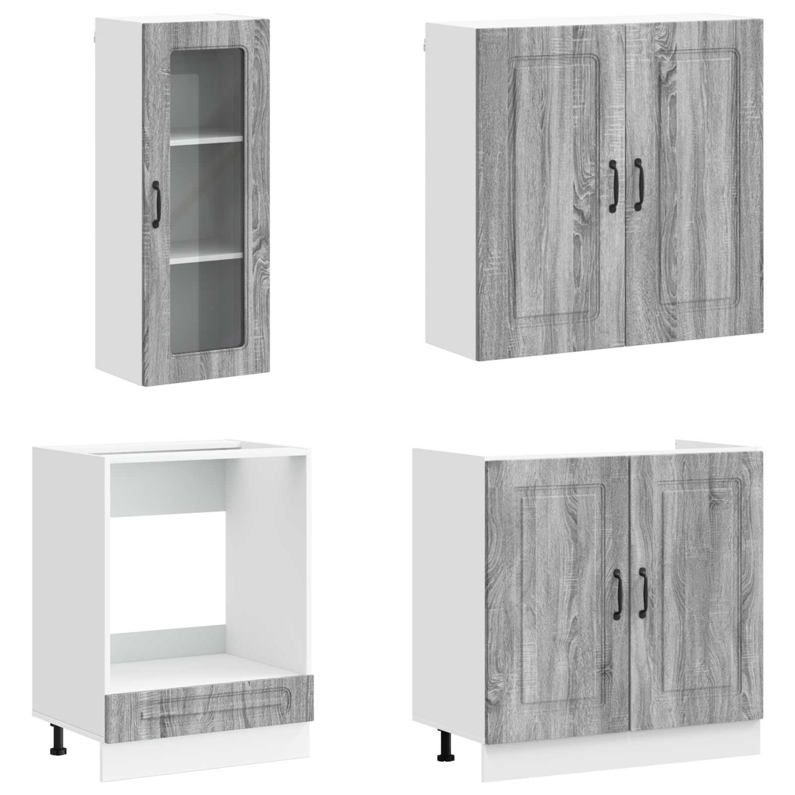 Unità Cucina KALMAR 8 pz Sonoma grigio Legno ingegnerizzato | homemem39