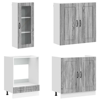 Unità Cucina KALMAR 8 pz Sonoma grigio Legno ingegnerizzato | homemem39