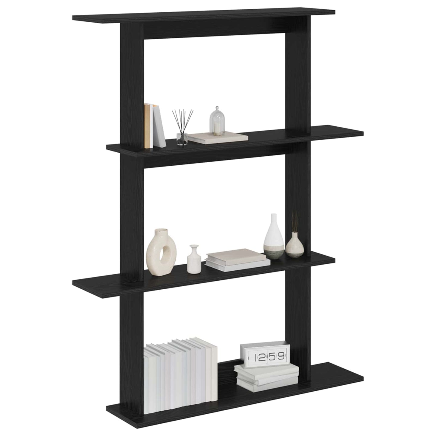 Scaffale da parete Rovere Nero 100 x 20 x 126 cm | homemem39