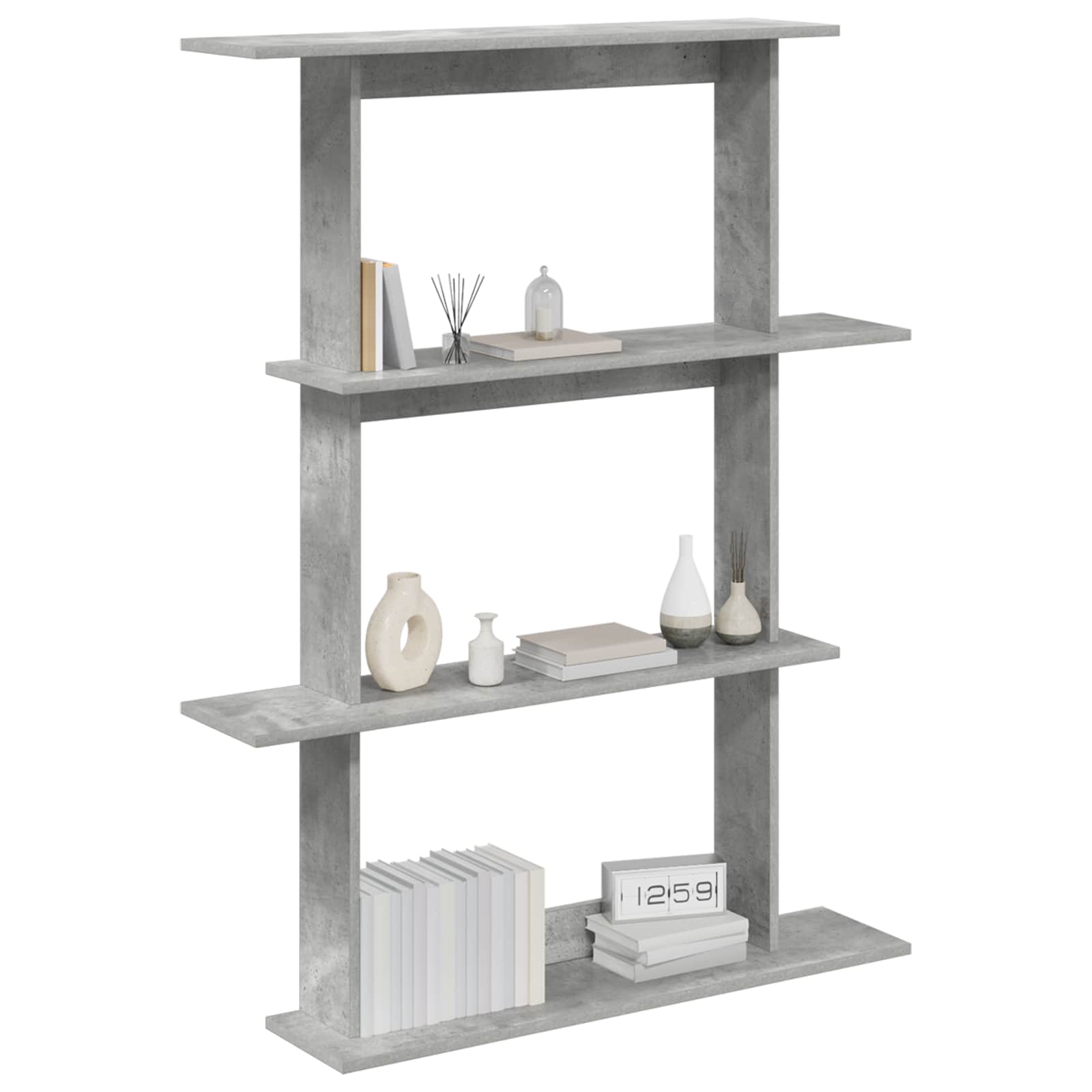 Scaffale da parete Grigio Cemento 100 x 20 x 126 cm | homemem39