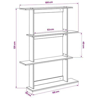Scaffale da parete Rovere Fumo 100 x 20 x 126 cm | homemem39