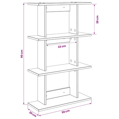 Scaffale da parete A parete Grigio Cemento 56 x 20 x 90 cm | homemem39