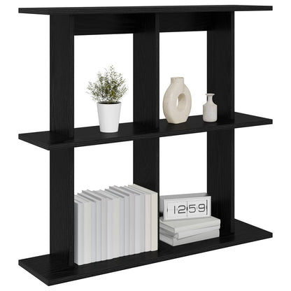 Scaffale da parete A parete Rovere Nero 80 x 20 x 75 cm | homemem39