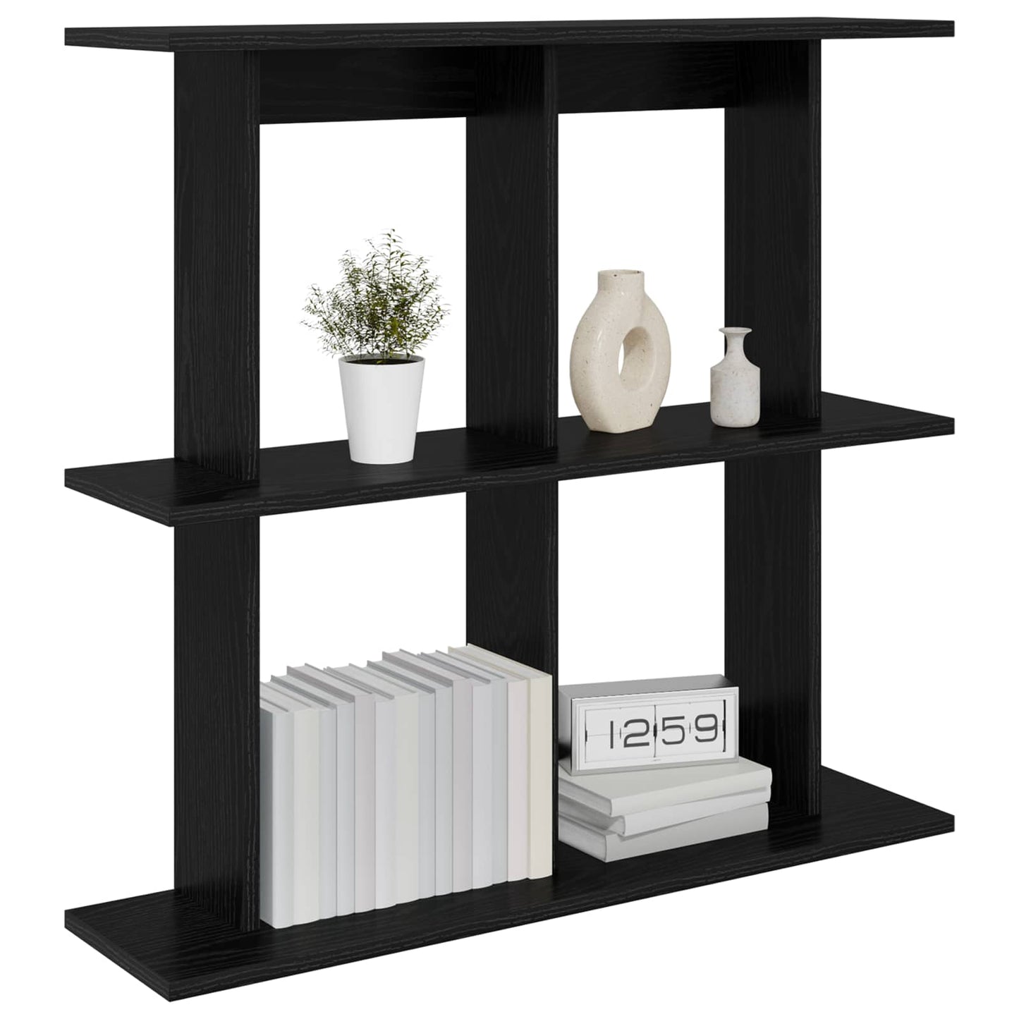 Scaffale da parete A parete Rovere Nero 100 x 20 x 75 cm | homemem39