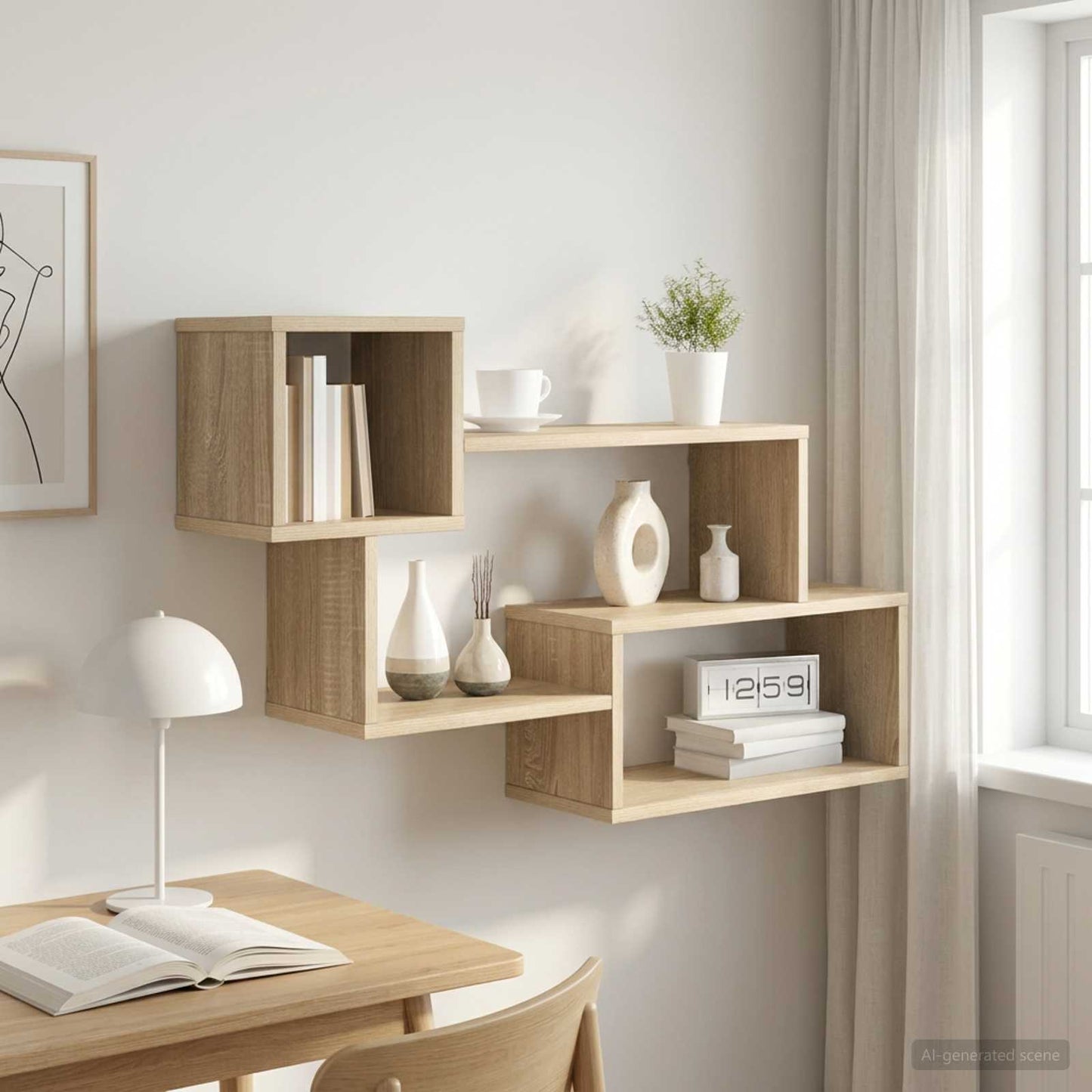 Mensola sospesa A parete Rovere Sonoma 87 x 20 x 55 cm | homemem39
