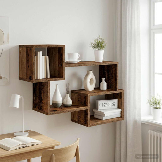Mensola sospesa A parete Legno antico 87 x 20 x 55 cm | homemem39