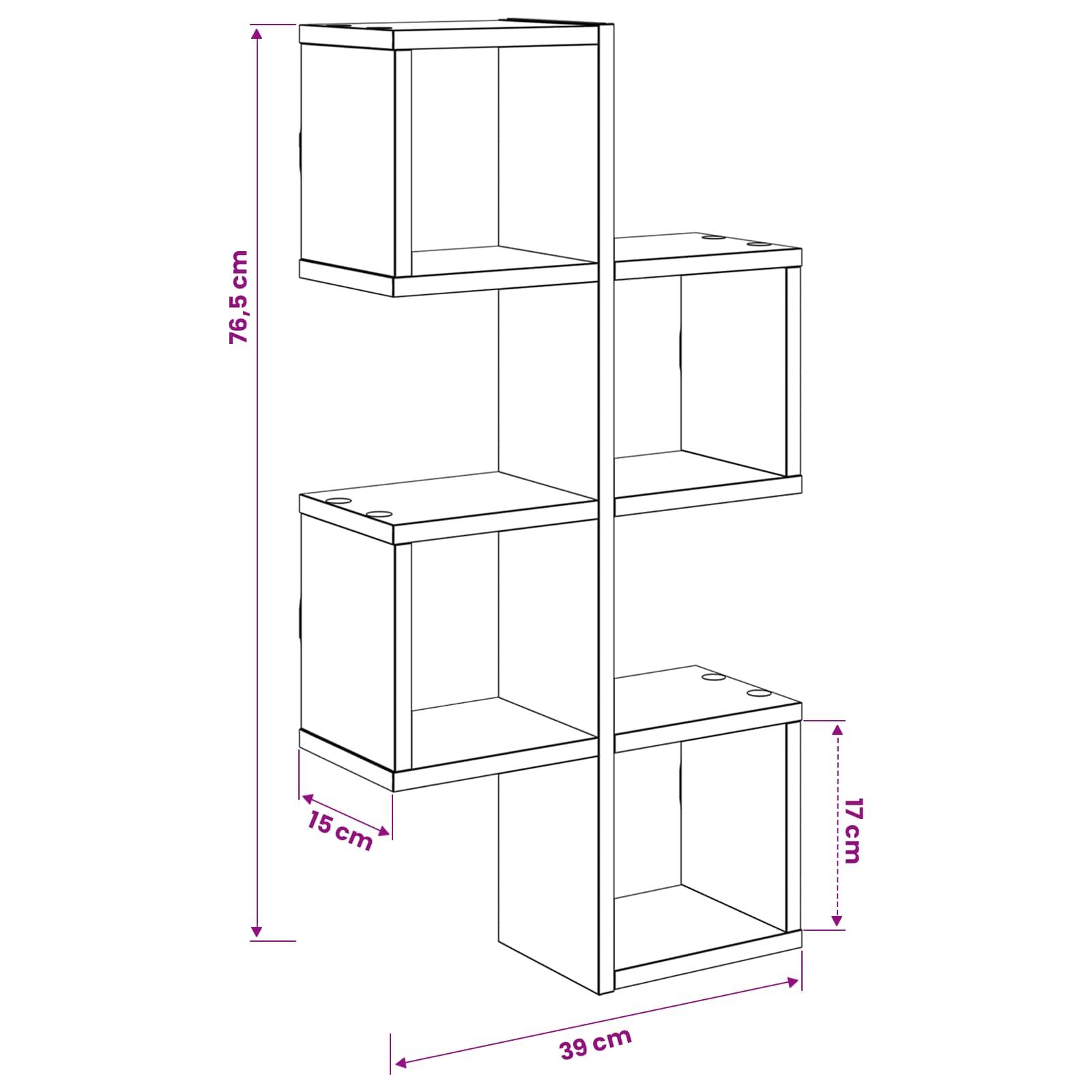 Mensola sospesa A parete Legno antico 87 x 20 x 55 cm | homemem39