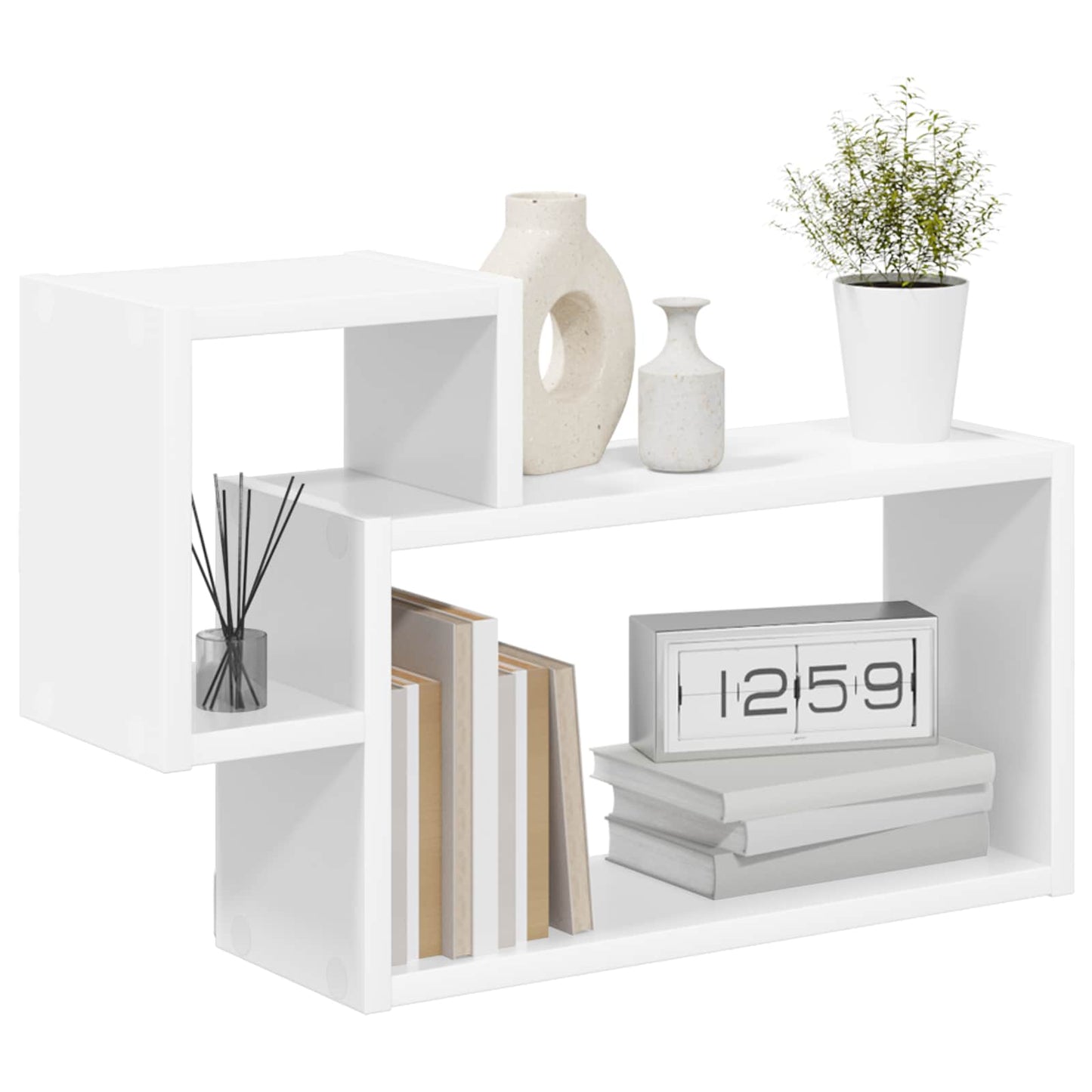 Scaffale da parete A parete Bianco 55 x 15 x 35 cm | homemem39