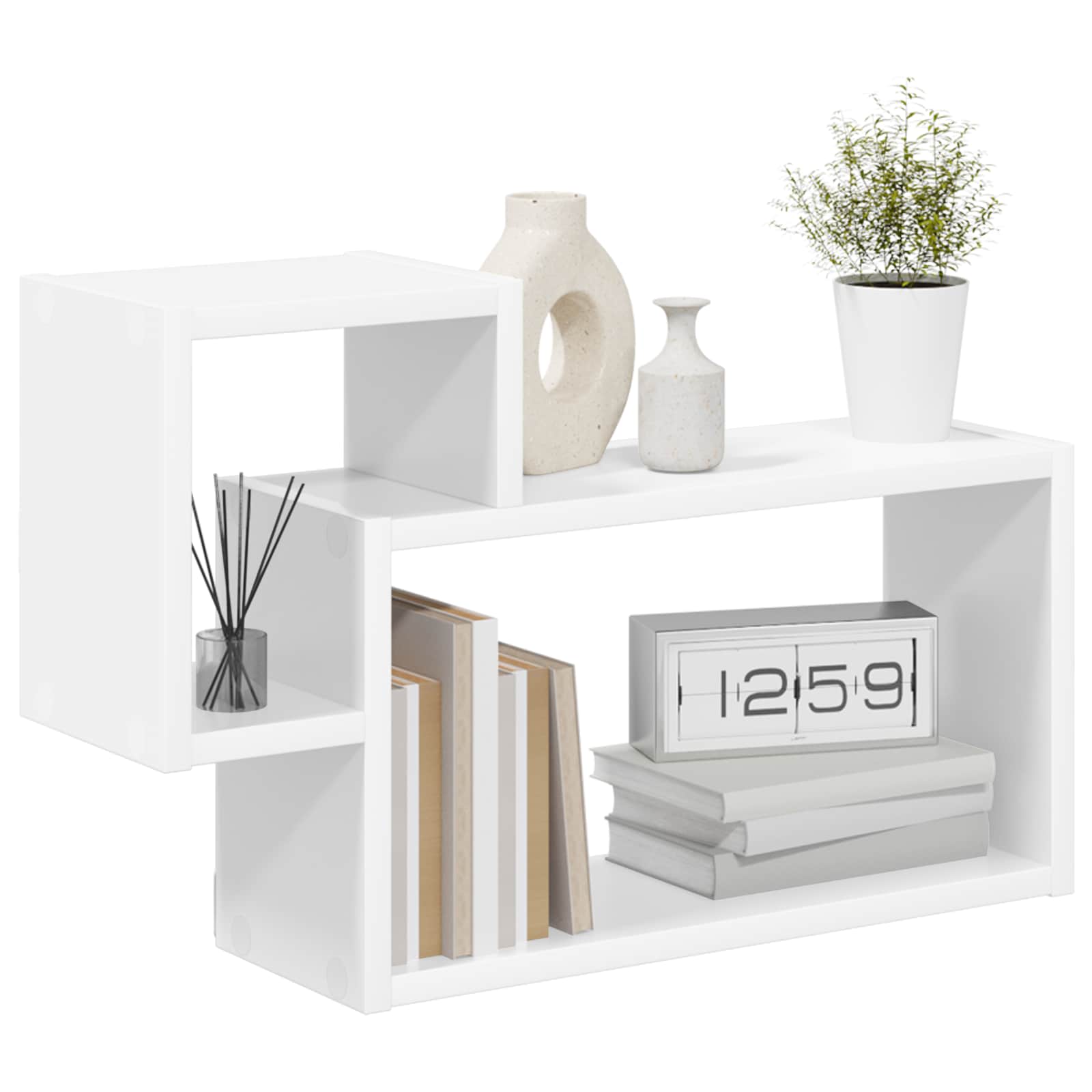 Scaffale da parete A parete Bianco 55 x 15 x 35 cm | homemem39