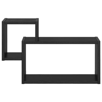 Scaffale da parete A parete Rovere Nero 55 x 15 x 35 cm | homemem39