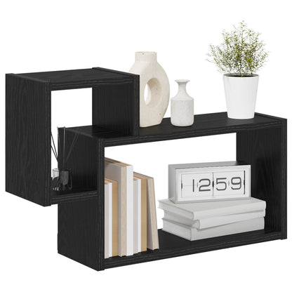 Scaffale da parete A parete Rovere Nero 55 x 15 x 35 cm | homemem39