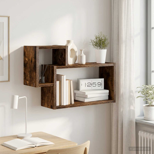 Scaffale da parete A parete Rovere Fumo 55 x 15 x 35 cm | homemem39