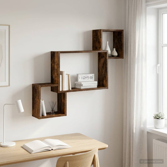 Scaffale da parete A parete Rovere Fumo 91,5 x 15 x 76 cm | homemem39