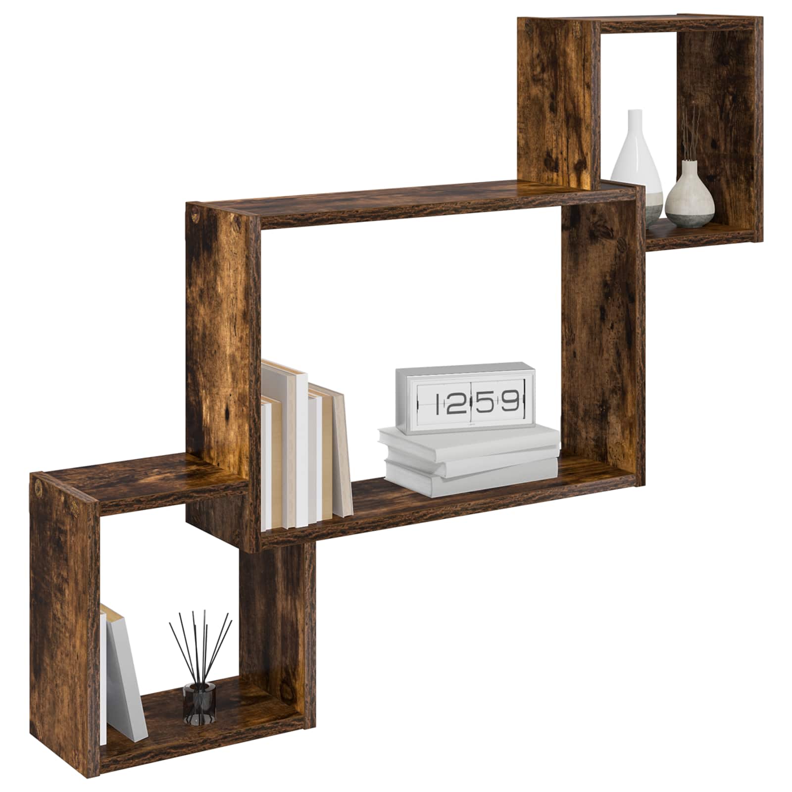 Scaffale da parete A parete Rovere Fumo 91,5 x 15 x 76 cm | homemem39