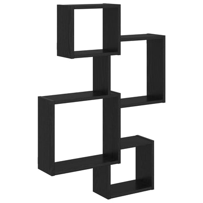 Mensole Cubo da Parete A parete Rovere Nero 64 x 13,5 x 91,5 cm | homemem39