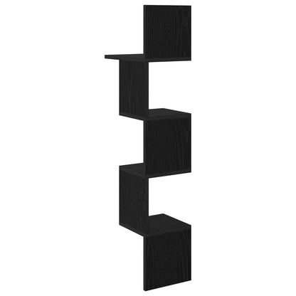 Scaffale da parete A parete Rovere Nero 32 x 21 x 107 cm | homemem39