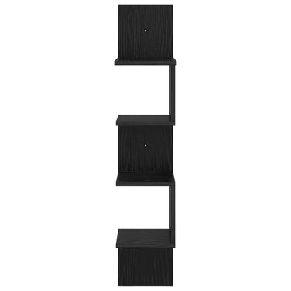 Scaffale da parete A parete Rovere Nero 32 x 21 x 107 cm | homemem39