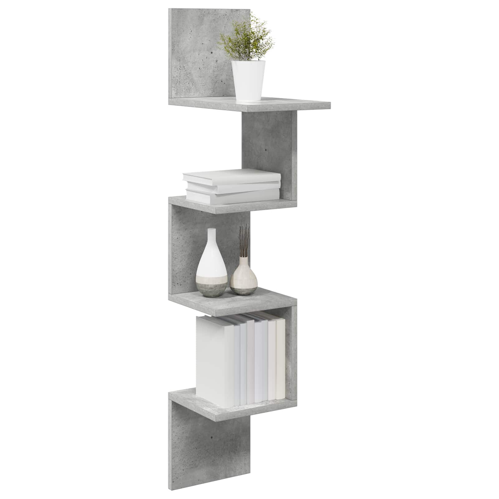 Scaffale da parete A parete Grigio Cemento 32 x 21 x 107 cm | homemem39