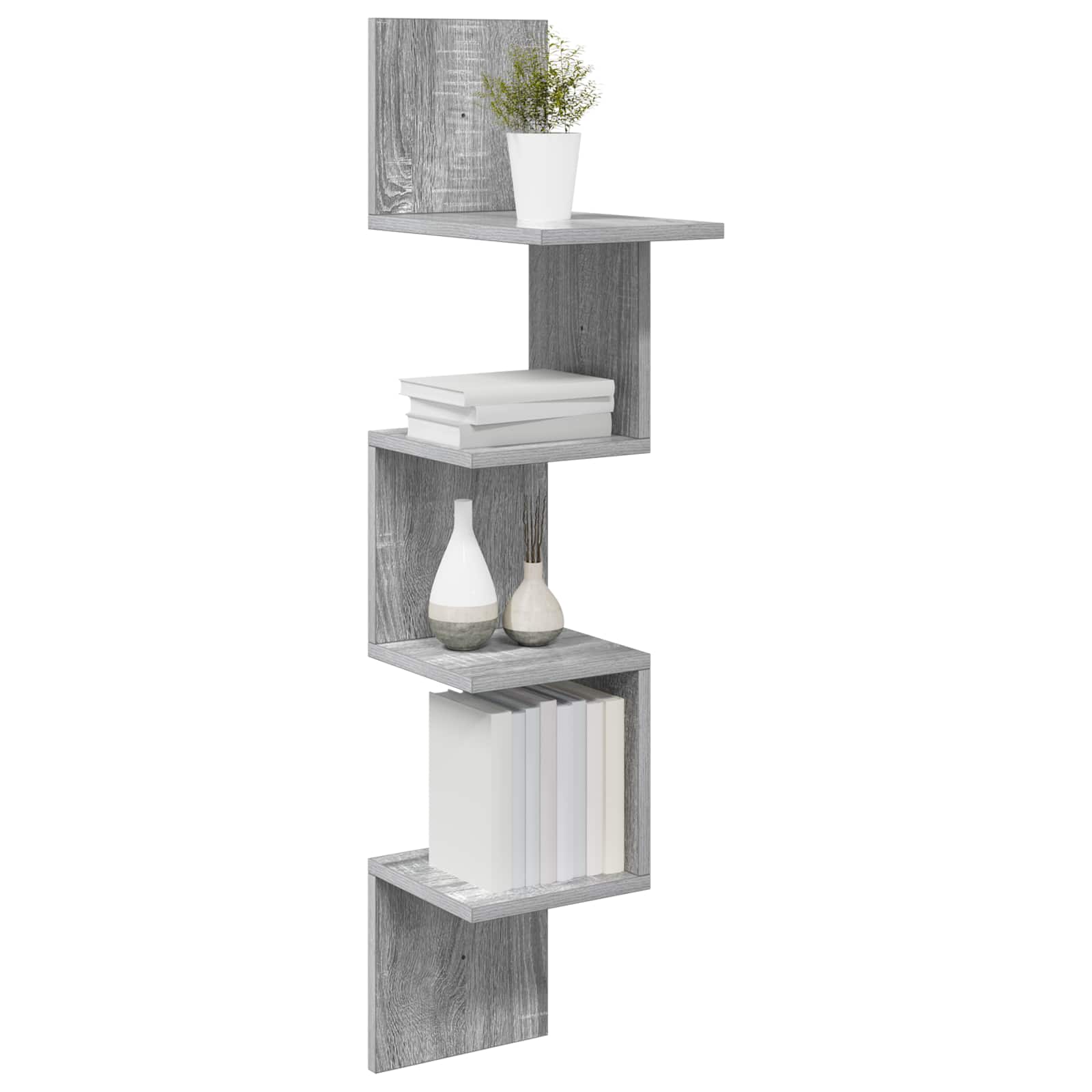 Scaffale da parete A parete Sonoma grigio 32 x 21 x 107 cm | homemem39