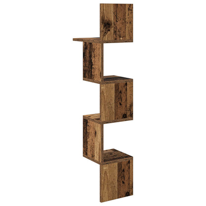 Scaffale da parete A parete Legno antico 32 x 21 x 107 cm | homemem39