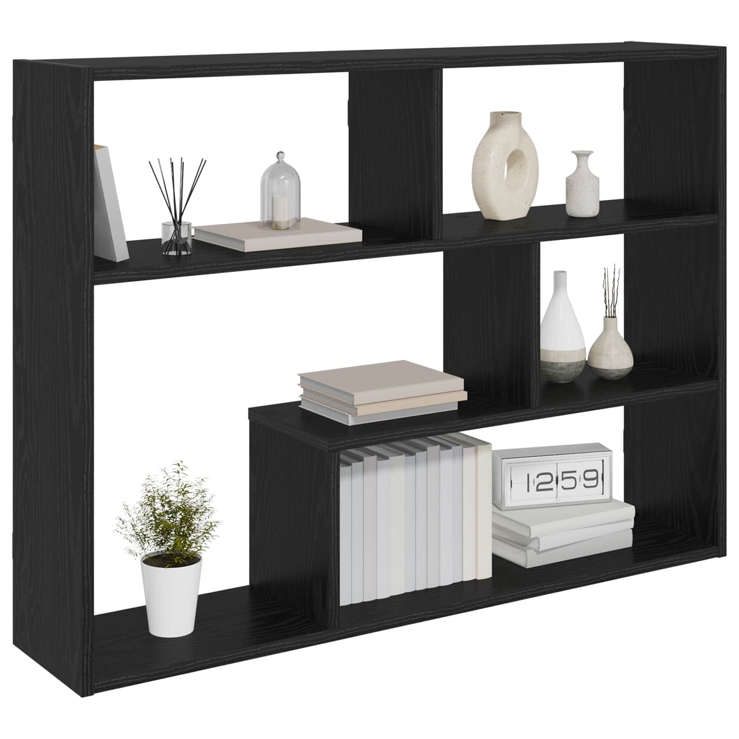 Scaffale da parete A parete Rovere Nero 95 x 20 x 69,5 cm