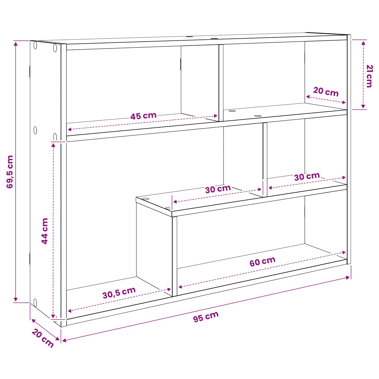 Scaffale da parete A parete Legno antico 95 x 20 x 69,5 cm | homemem39