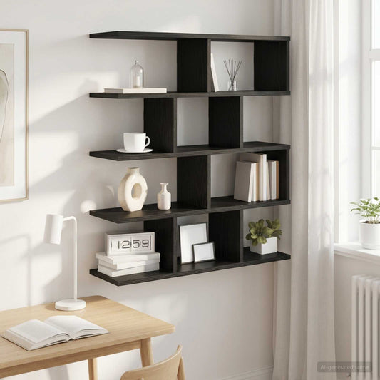 Scaffale da parete Rovere Nero 70 x 20 x 100 cm | homemem39