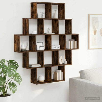 Scaffale da parete Rovere Fumo 120 x 20 x 136 cm | homemem39