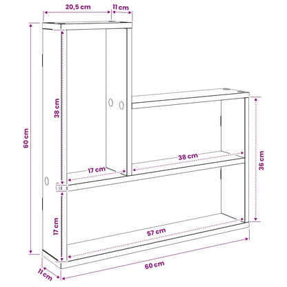 Scaffale da parete Rovere Artigianale 60 x 11 x 60 cm | homemem39